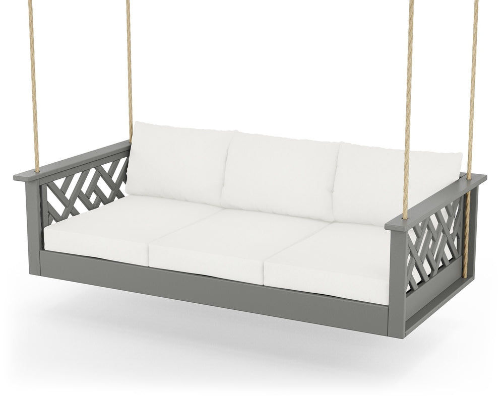 Chippendale Daybed Swing - Slate Grey / Natural Linen