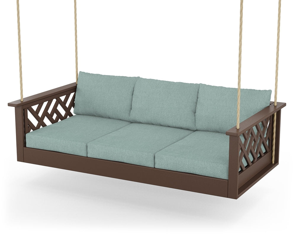 Chippendale Daybed Swing - Mahogany / Glacier Spa