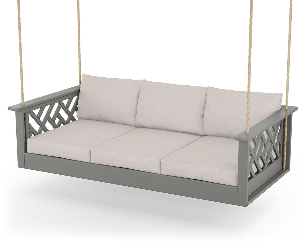 Chippendale Daybed Swing - Slate Grey / Dune Burlap