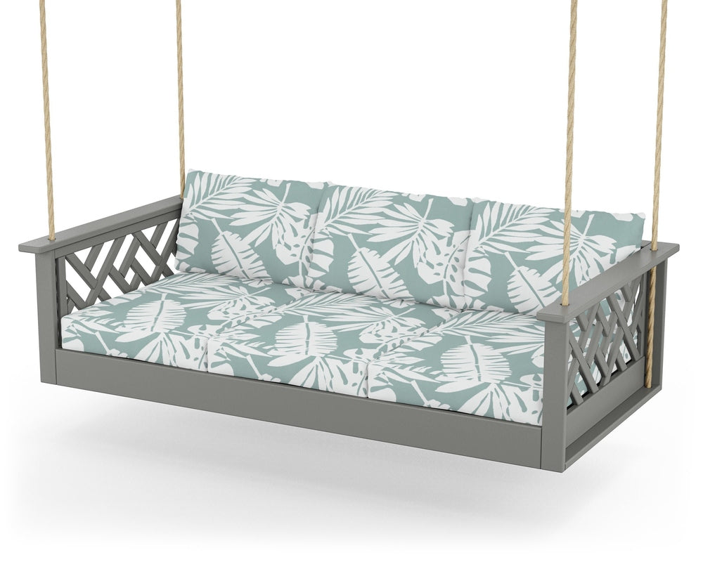 Chippendale Daybed Swing - Slate Grey / Leaf Glacier Spa