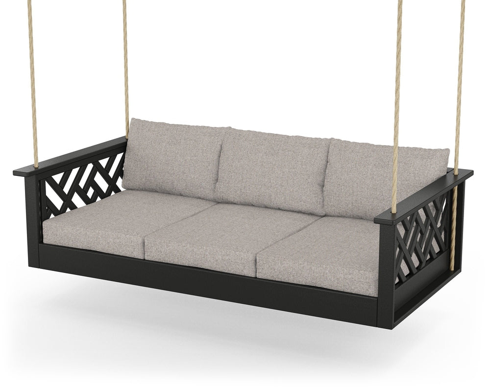 Chippendale Daybed Swing - Black / Weathered Tweed