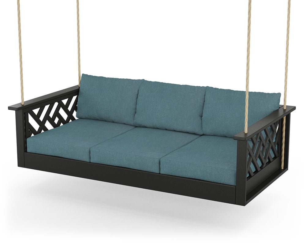 Chippendale Daybed Swing - Black / Ocean Teal