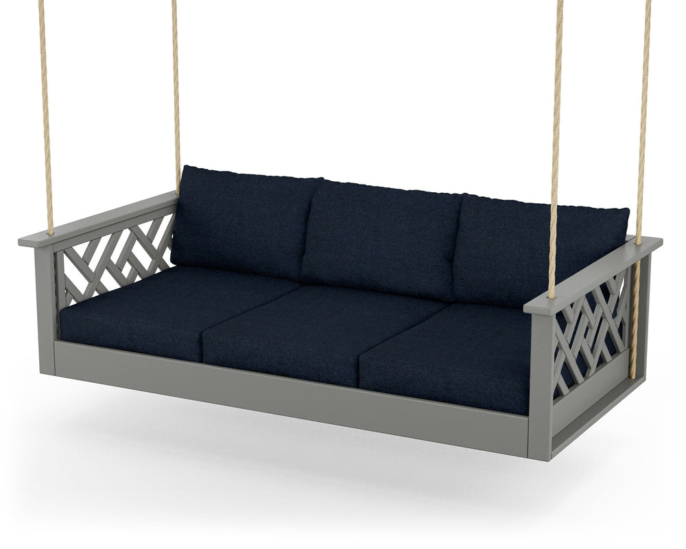 Chippendale Daybed Swing - Slate Grey / Marine Indigo