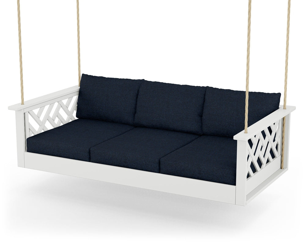 Chippendale Daybed Swing - White / Marine Indigo
