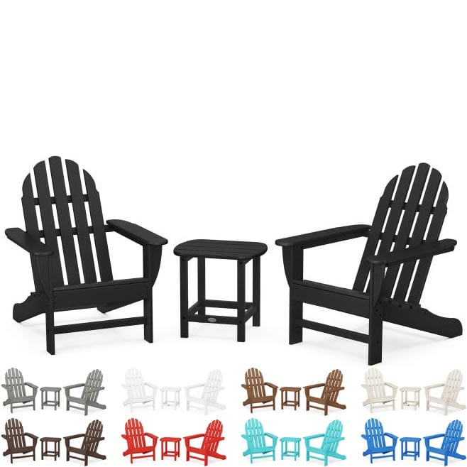 POLYWOOD® Classic Adirondack 3-Piece Set with South Beach 18" Side Table - PWS697-1 Adirondack Chair POLYWOOD®