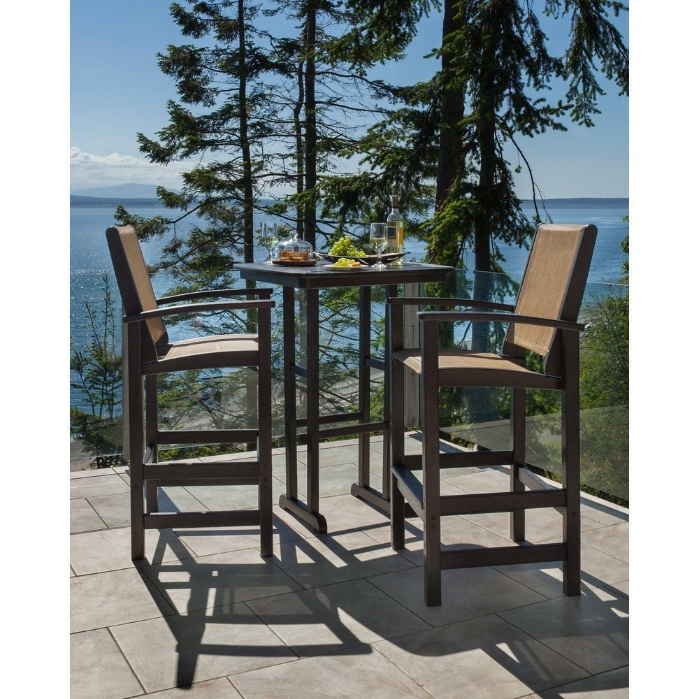 POLYWOOD® Coastal 3-Piece Bar Set - PWS156 Outdoor Furniture POLYWOOD®