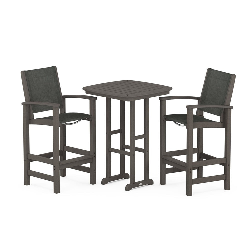 POLYWOOD® Coastal 3-Piece Bar Set - PWS156 Outdoor Furniture POLYWOOD®