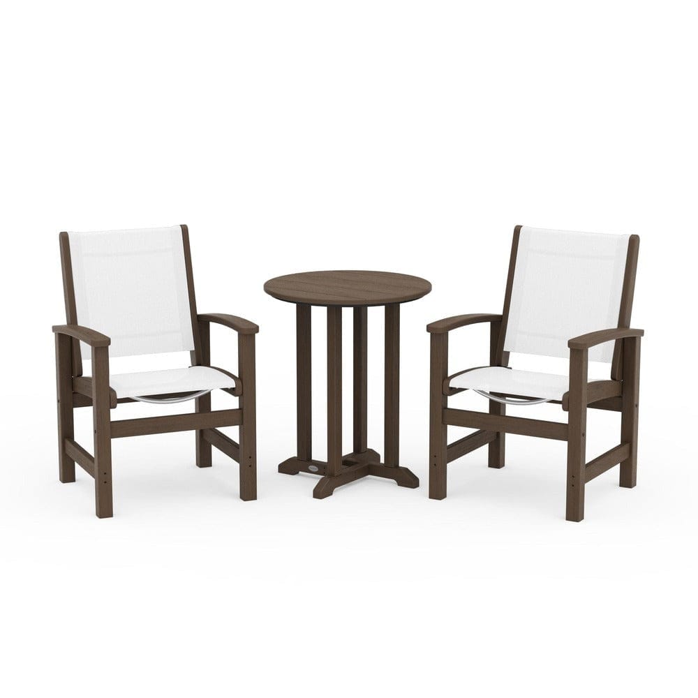 POLYWOOD® Outdoor Furniture POLYWOOD® - Coastal 3-Piece Round Bistro Dining Set - PWS1294