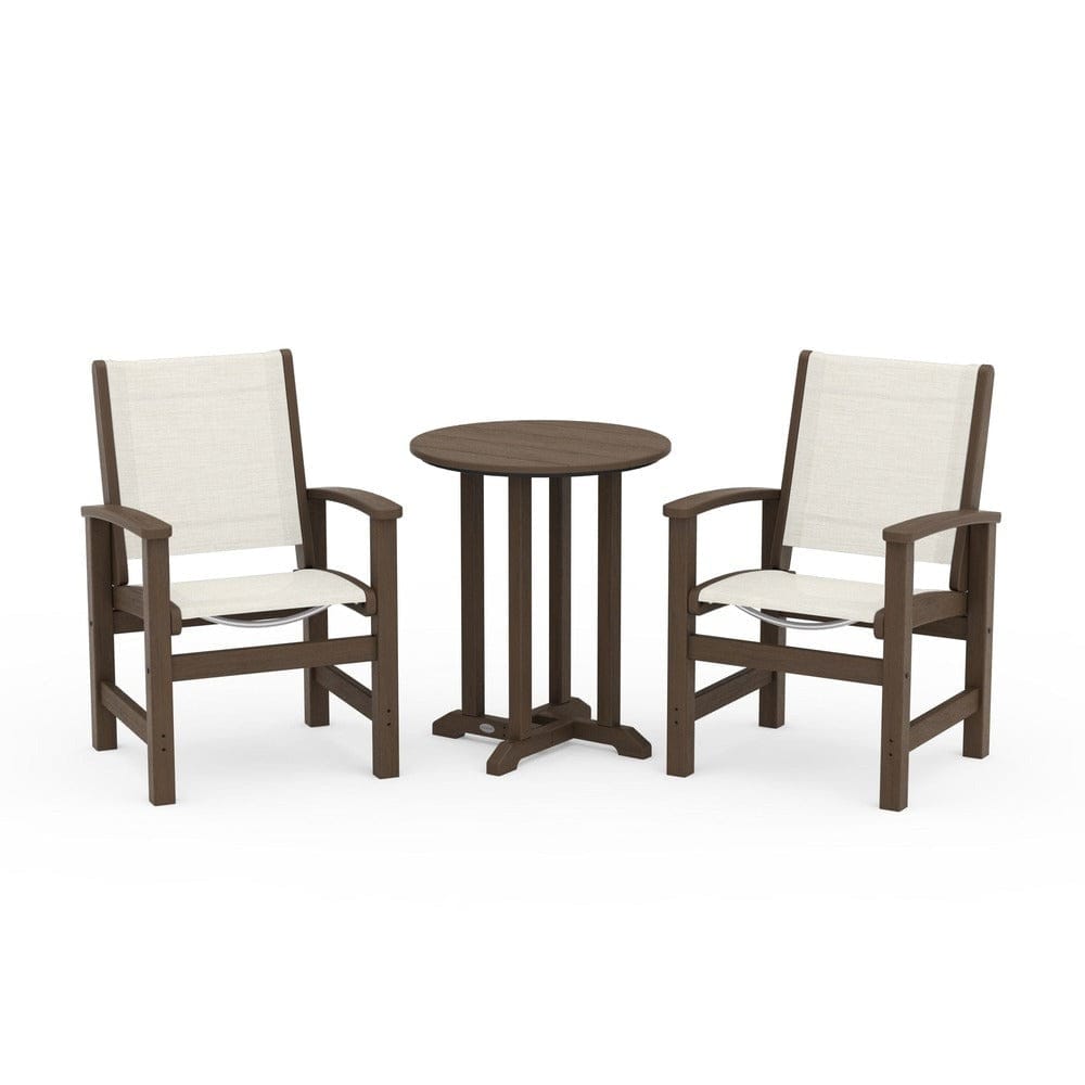 POLYWOOD® Outdoor Furniture POLYWOOD® - Coastal 3-Piece Round Bistro Dining Set - PWS1294
