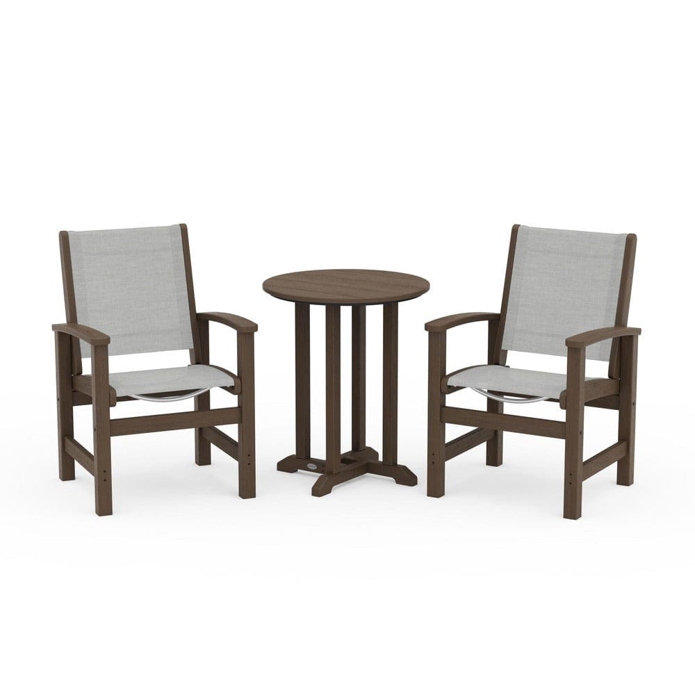 POLYWOOD® Outdoor Furniture POLYWOOD® - Coastal 3-Piece Round Bistro Dining Set - PWS1294