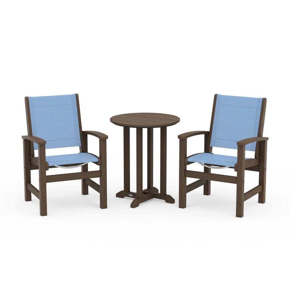 POLYWOOD® Outdoor Furniture POLYWOOD® - Coastal 3-Piece Round Bistro Dining Set - PWS1294