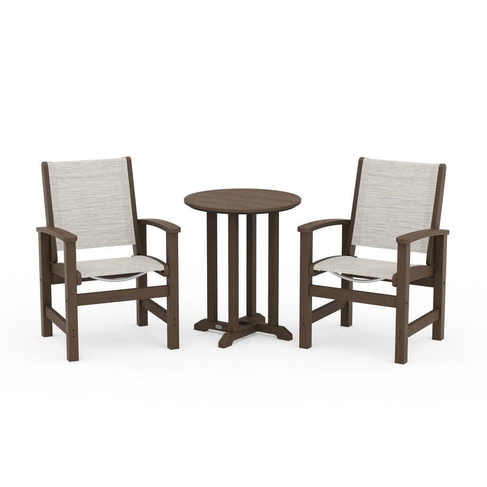 POLYWOOD® Outdoor Furniture POLYWOOD® - Coastal 3-Piece Round Bistro Dining Set - PWS1294