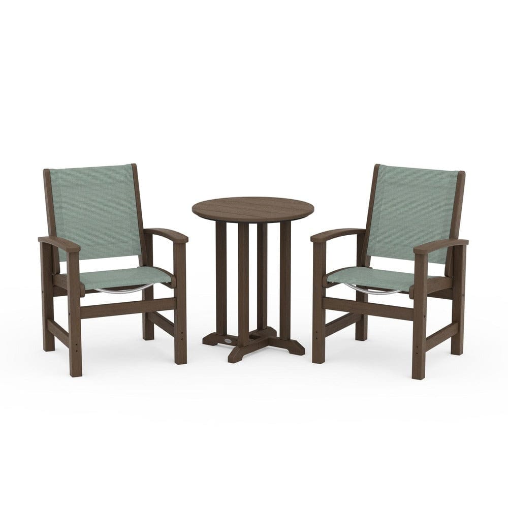POLYWOOD® Outdoor Furniture POLYWOOD® - Coastal 3-Piece Round Bistro Dining Set - PWS1294