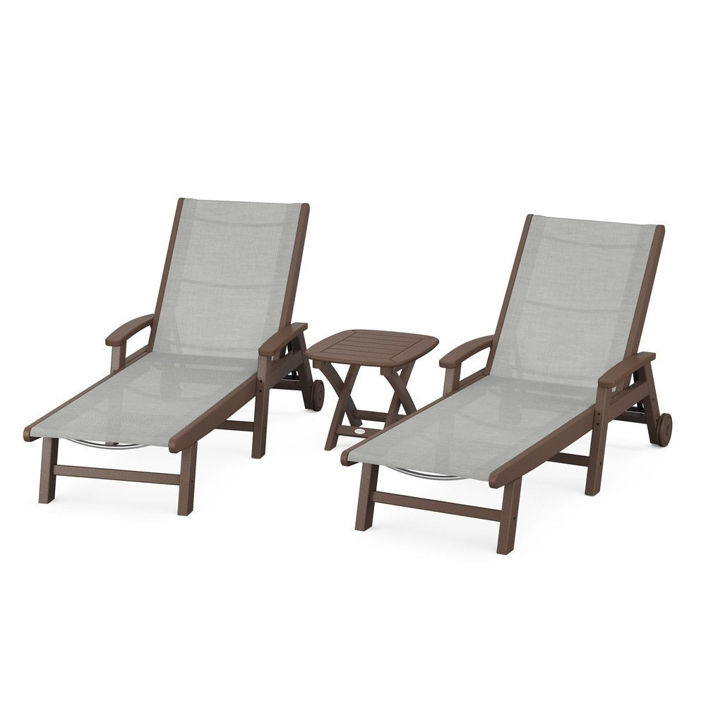POLYWOOD® Coastal 3-Piece Wheeled Chaise Set - PWS423-1