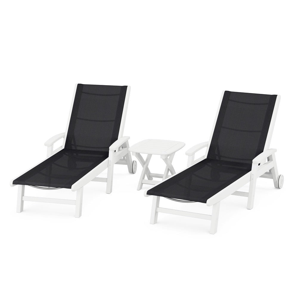 POLYWOOD® Coastal 3-Piece Wheeled Chaise Set - PWS423-1