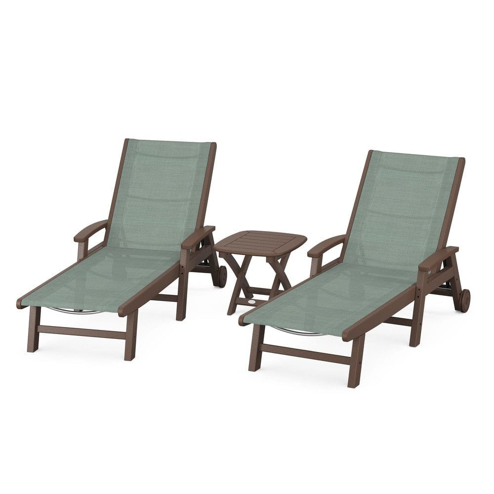 POLYWOOD® Coastal 3-Piece Wheeled Chaise Set - PWS423-1 Outdoor Furniture POLYWOOD®