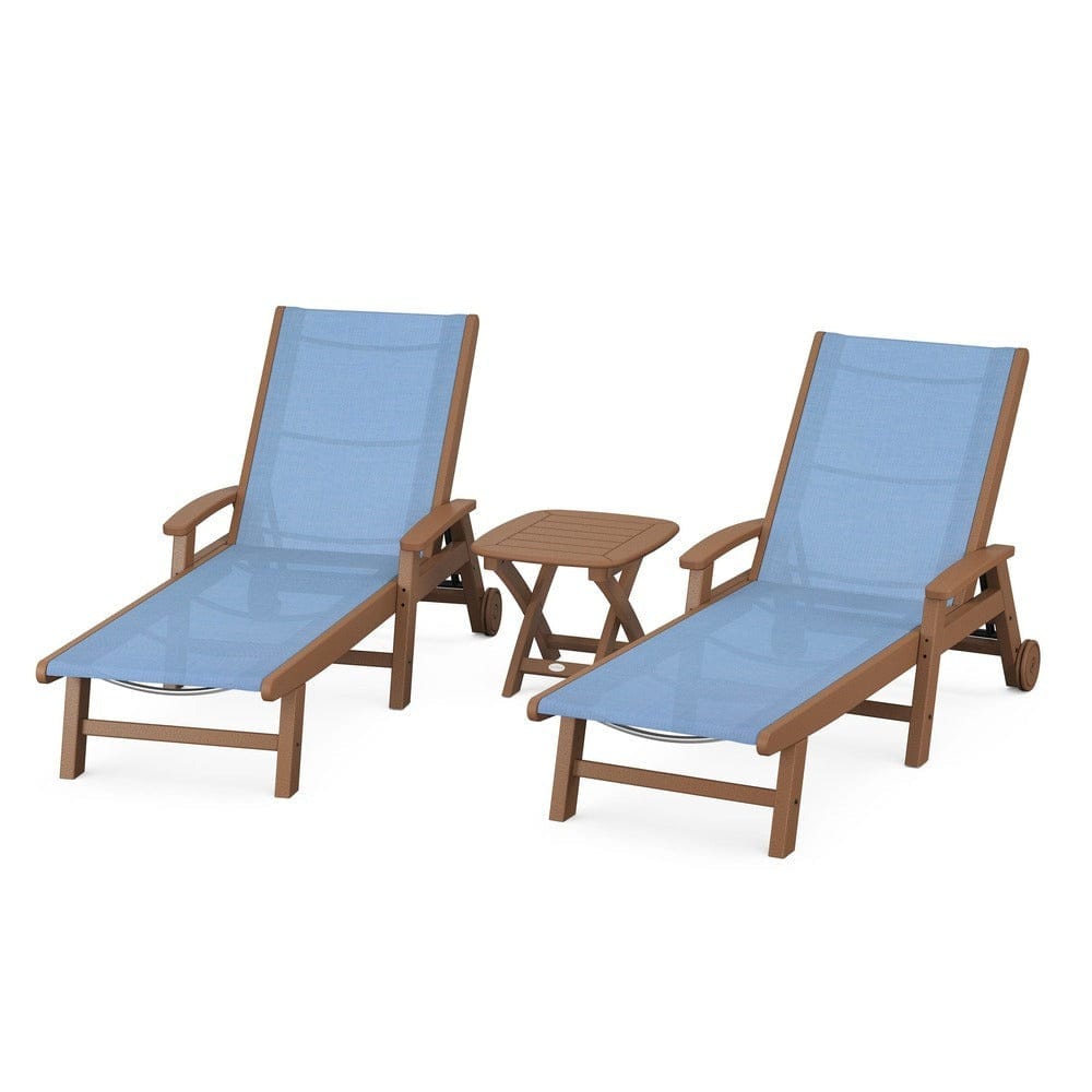 POLYWOOD® Coastal 3-Piece Wheeled Chaise Set - PWS423-1