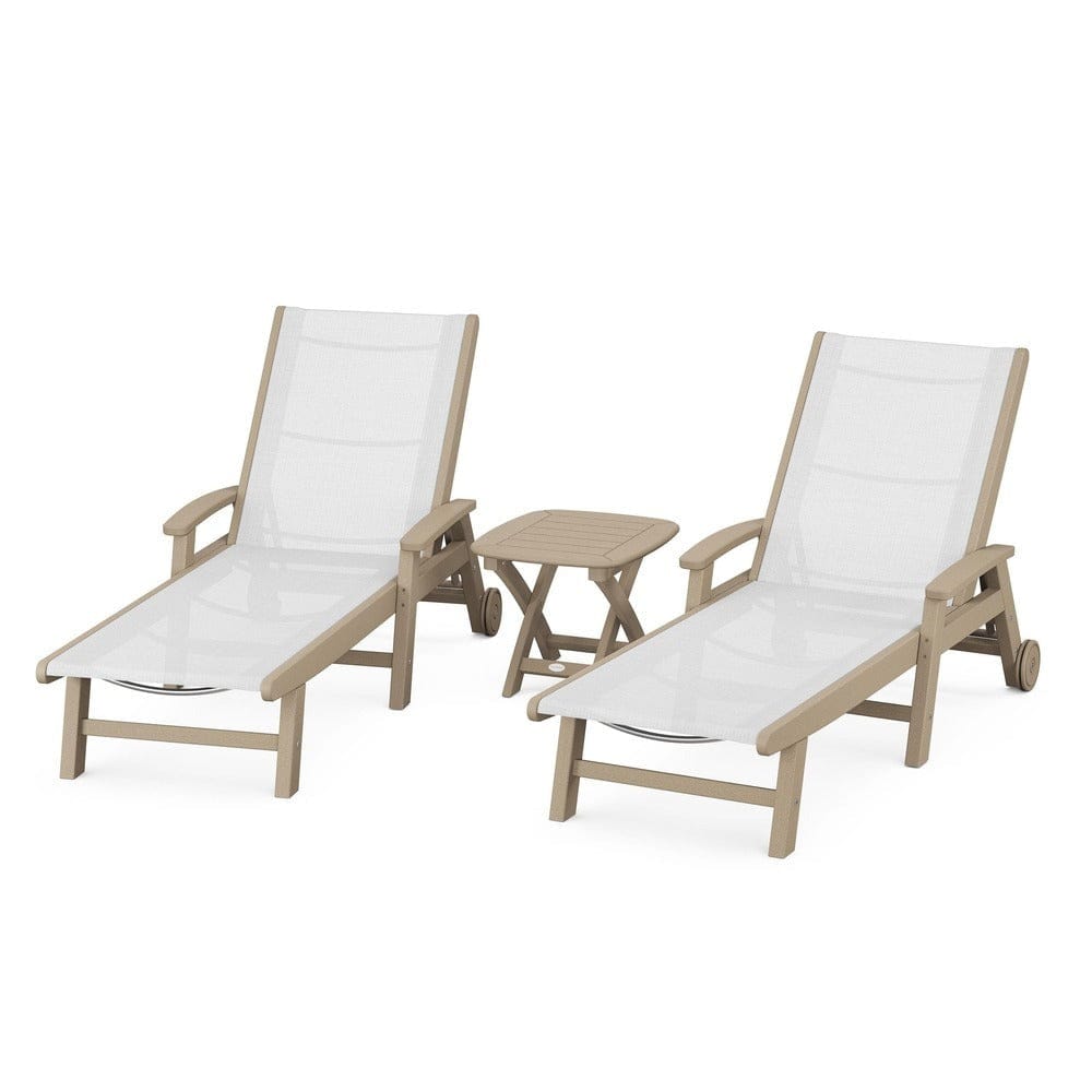POLYWOOD® Coastal 3-Piece Wheeled Chaise Set - PWS423-1