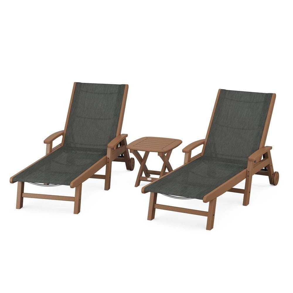POLYWOOD® Coastal 3-Piece Wheeled Chaise Set - PWS423-1