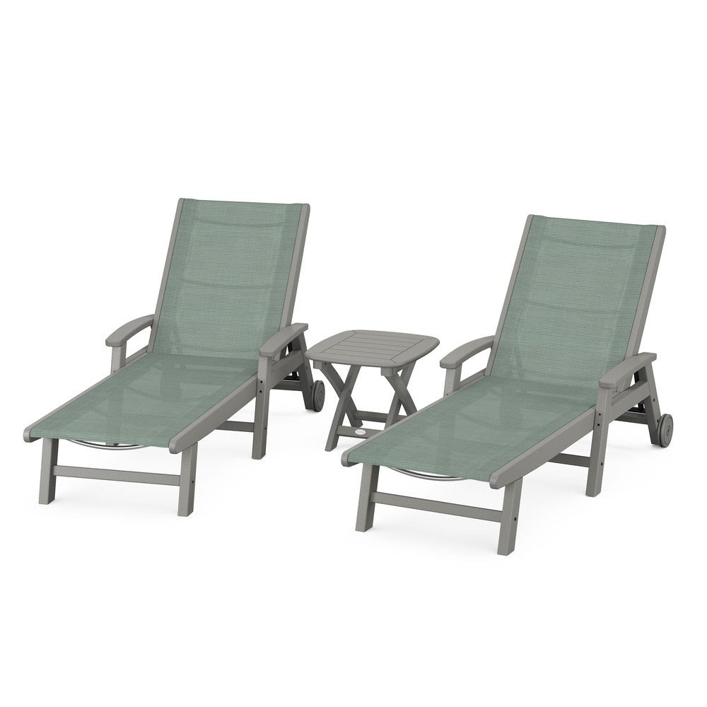 POLYWOOD® Coastal 3-Piece Wheeled Chaise Set - PWS423-1
