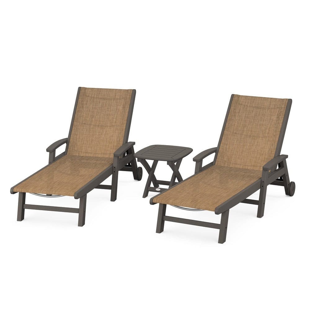 POLYWOOD® Coastal 3-Piece Wheeled Chaise Set - PWS423-1