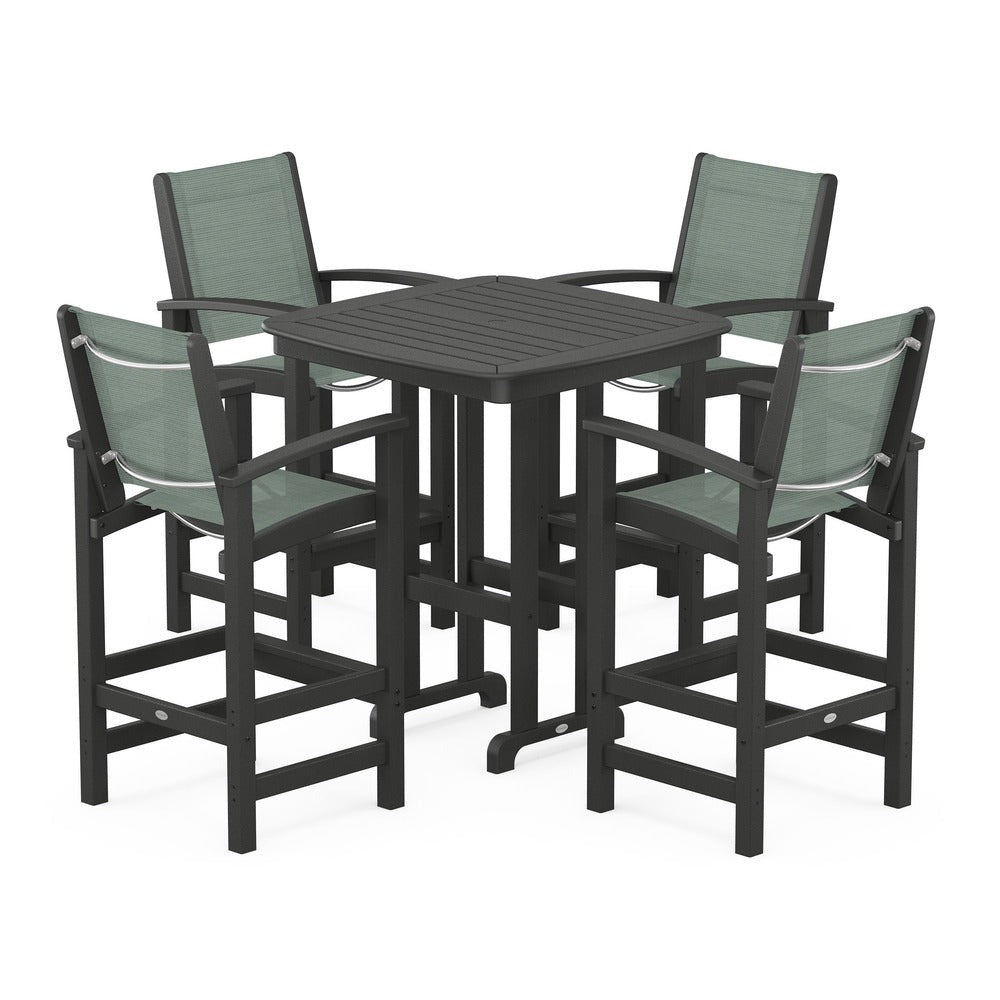 POLYWOOD® Coastal 5-Piece Bar Set - PWS210-1 Outdoor Furniture POLYWOOD®