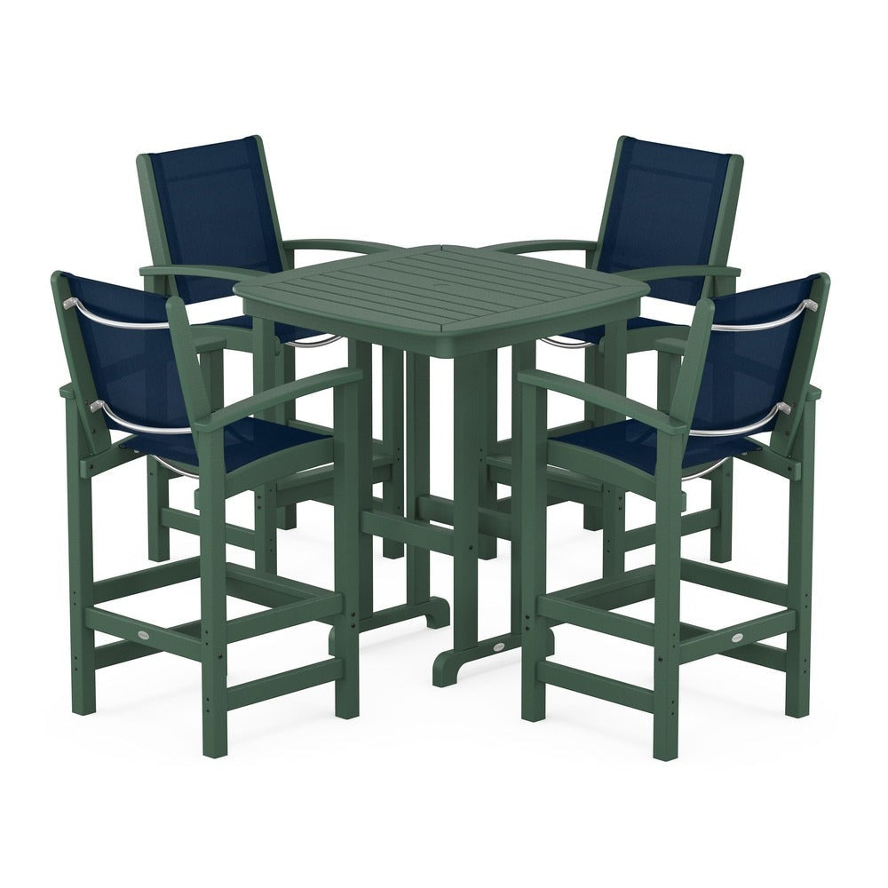POLYWOOD® Coastal 5-Piece Bar Set - PWS210-1 Outdoor Furniture POLYWOOD®