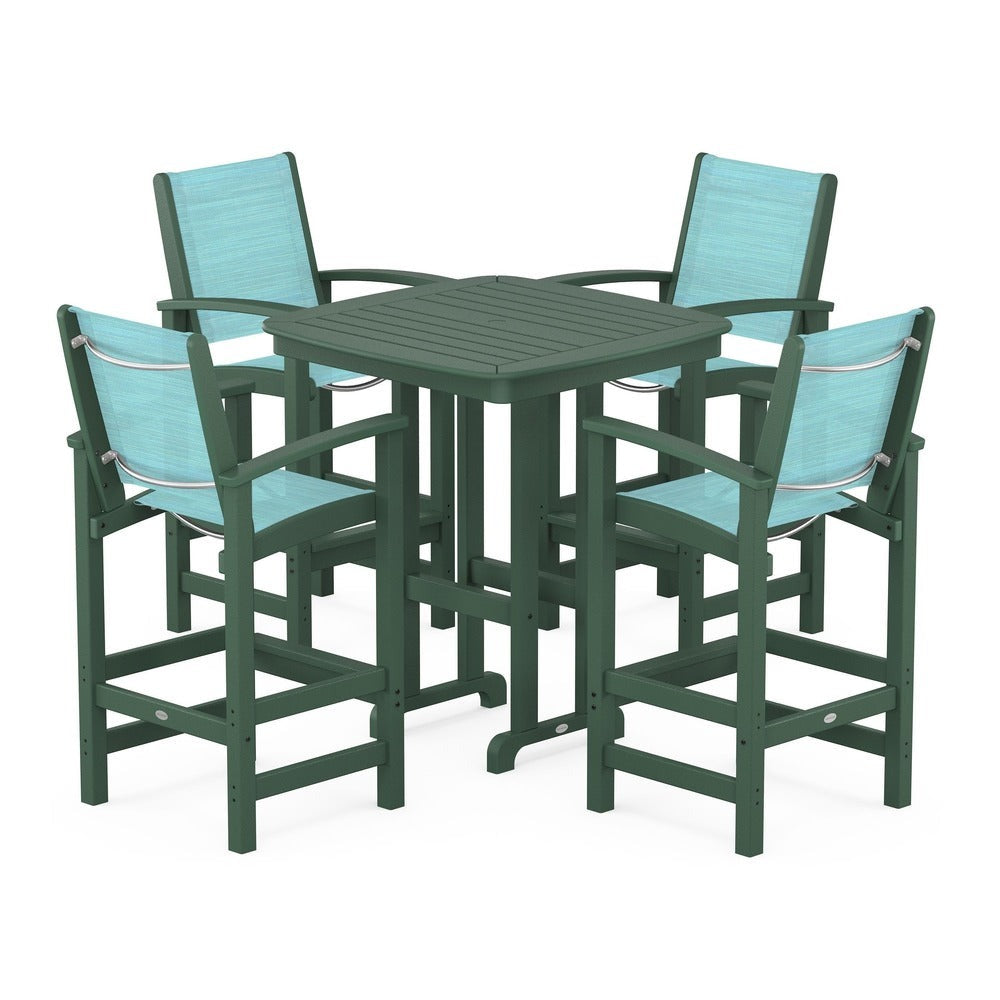 POLYWOOD® Coastal 5-Piece Bar Set - PWS210-1 Outdoor Furniture POLYWOOD®