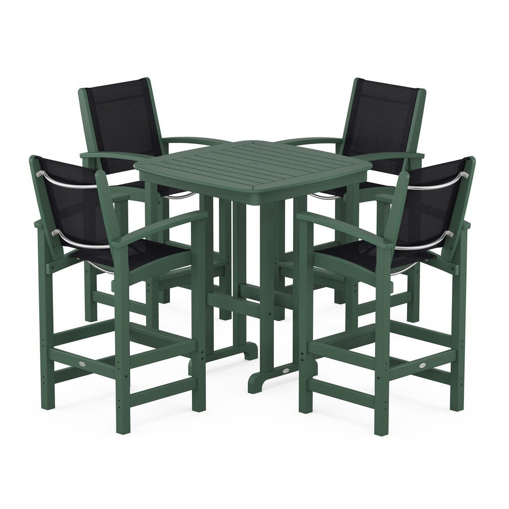 POLYWOOD® Coastal 5-Piece Bar Set - PWS210-1 Outdoor Furniture POLYWOOD®