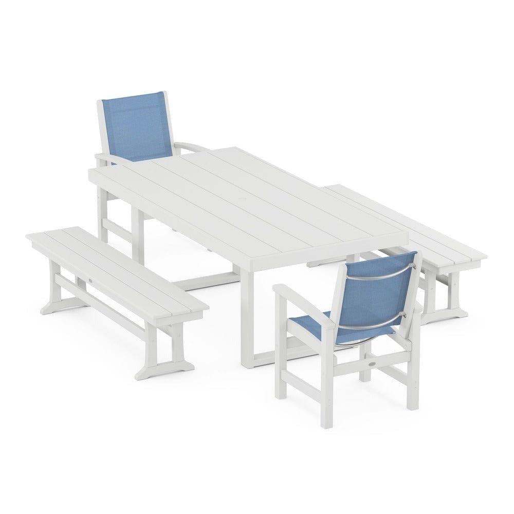 POLYWOOD® - Coastal 5-Piece Dining Set with Trestle Legs - PWS870