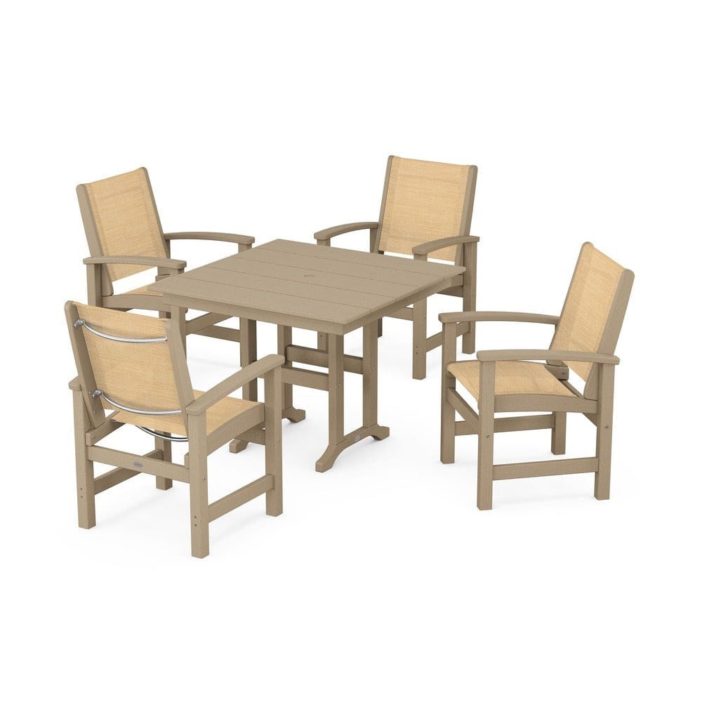 POLYWOOD® Outdoor Furniture POLYWOOD® - Coastal 5-Piece Farmhouse Dining Set - PWS1141