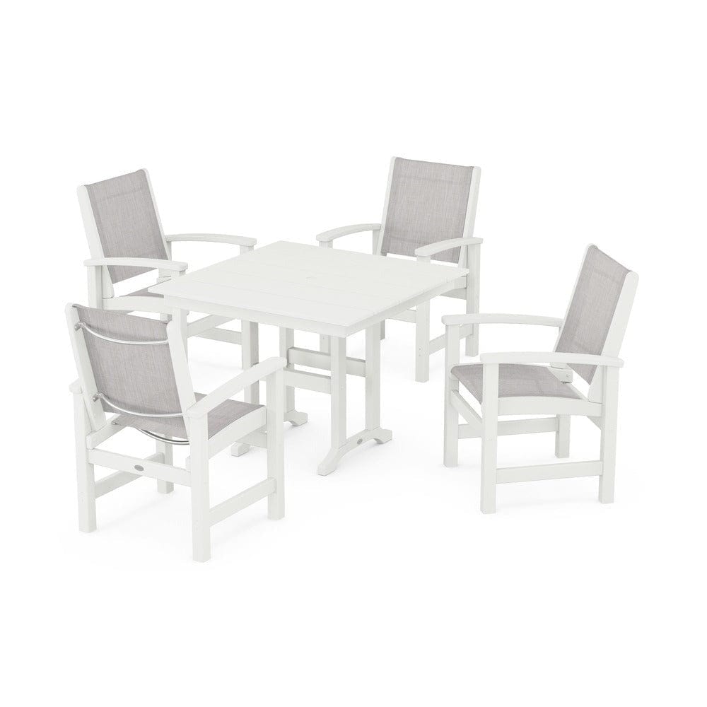 POLYWOOD® Outdoor Furniture POLYWOOD® - Coastal 5-Piece Farmhouse Dining Set - PWS1141