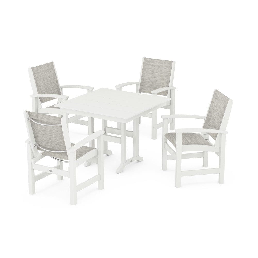 POLYWOOD® Outdoor Furniture POLYWOOD® - Coastal 5-Piece Farmhouse Dining Set - PWS1141