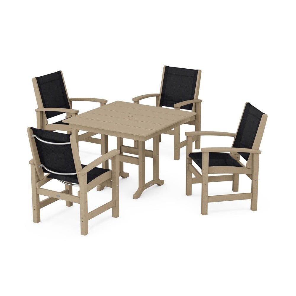 POLYWOOD® Outdoor Furniture POLYWOOD® - Coastal 5-Piece Farmhouse Dining Set - PWS1141