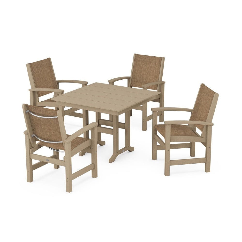 POLYWOOD® Outdoor Furniture POLYWOOD® - Coastal 5-Piece Farmhouse Dining Set - PWS1141
