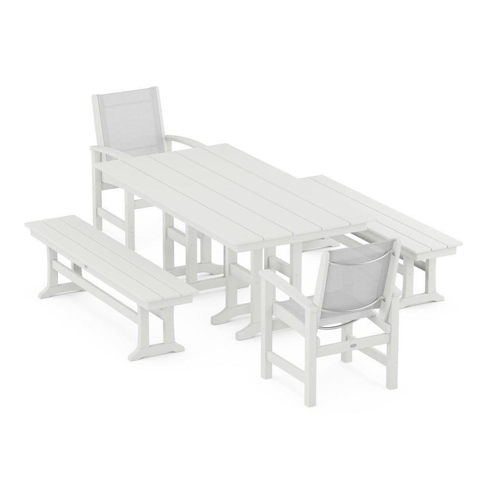 POLYWOOD® Outdoor Furniture POLYWOOD® - Coastal 5-Piece Farmhouse Dining Set - PWS1175