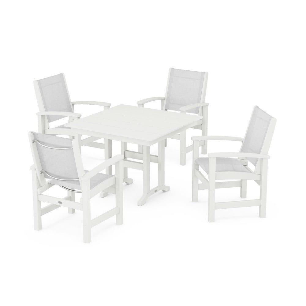 POLYWOOD® Outdoor Furniture POLYWOOD® - Coastal 5-Piece Farmhouse Dining Set - PWS1141