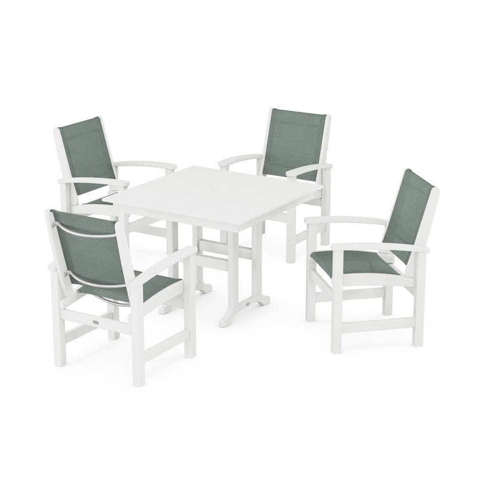 POLYWOOD® Outdoor Furniture POLYWOOD® - Coastal 5-Piece Farmhouse Dining Set - PWS1141