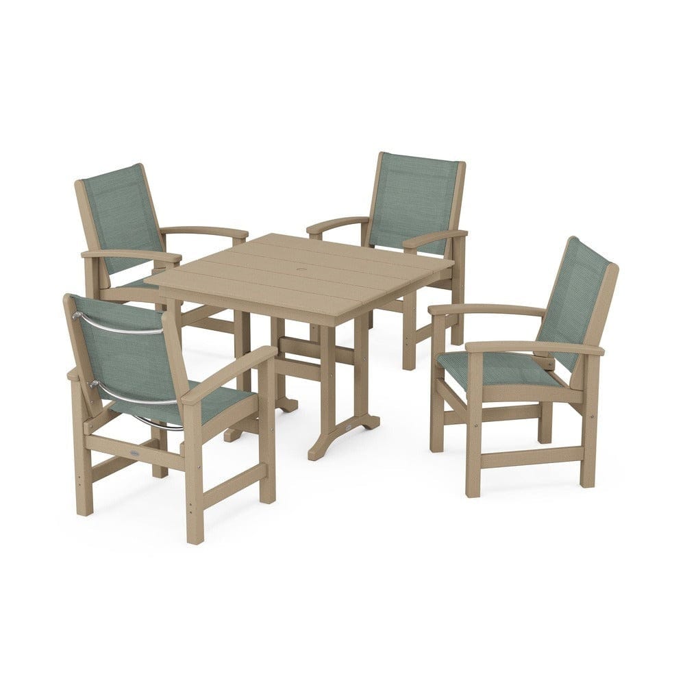 POLYWOOD® Outdoor Furniture POLYWOOD® - Coastal 5-Piece Farmhouse Dining Set - PWS1141
