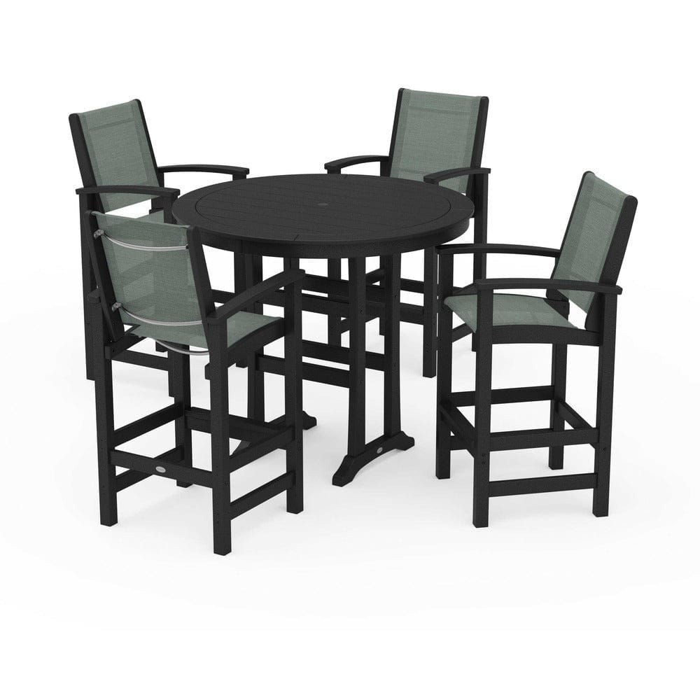 POLYWOOD® - Coastal 5-Piece Nautical Trestle Bar Set - PWS304 Outdoor Furniture POLYWOOD®