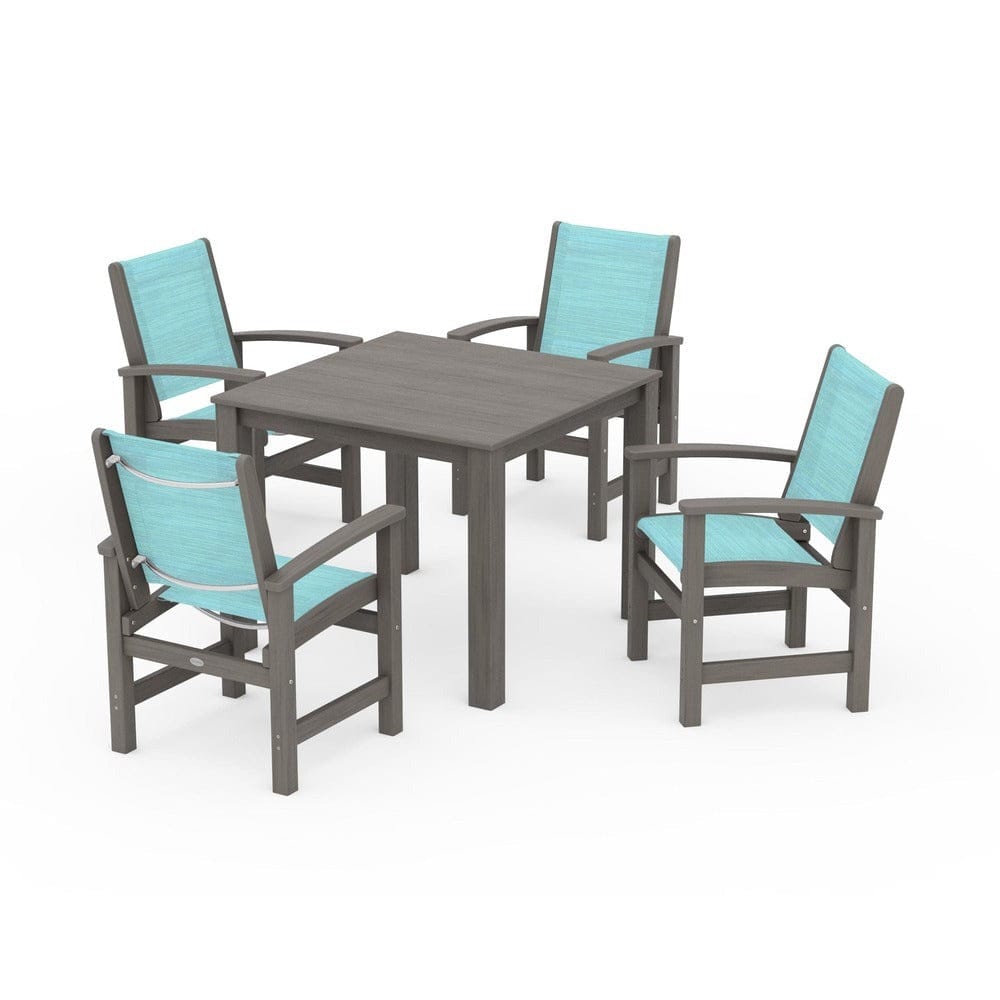 POLYWOOD® Outdoor Furniture POLYWOOD® - Coastal 5-Piece Parsons Dining Set - PWS2278