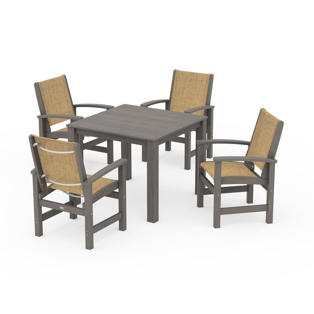 POLYWOOD® Outdoor Furniture POLYWOOD® - Coastal 5-Piece Parsons Dining Set - PWS2278