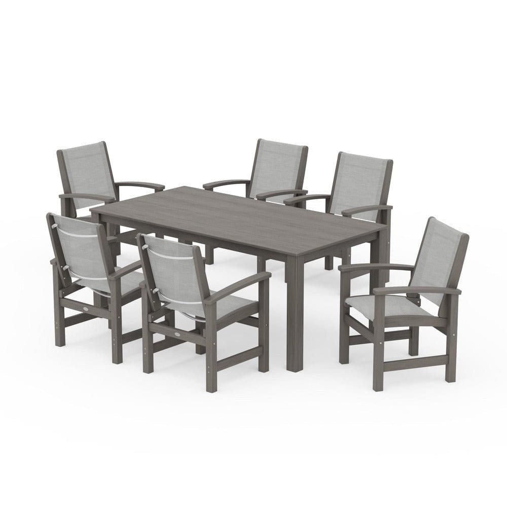 POLYWOOD® Outdoor Furniture POLYWOOD® - Coastal 7-Piece Parsons Dining Set - PWS2275