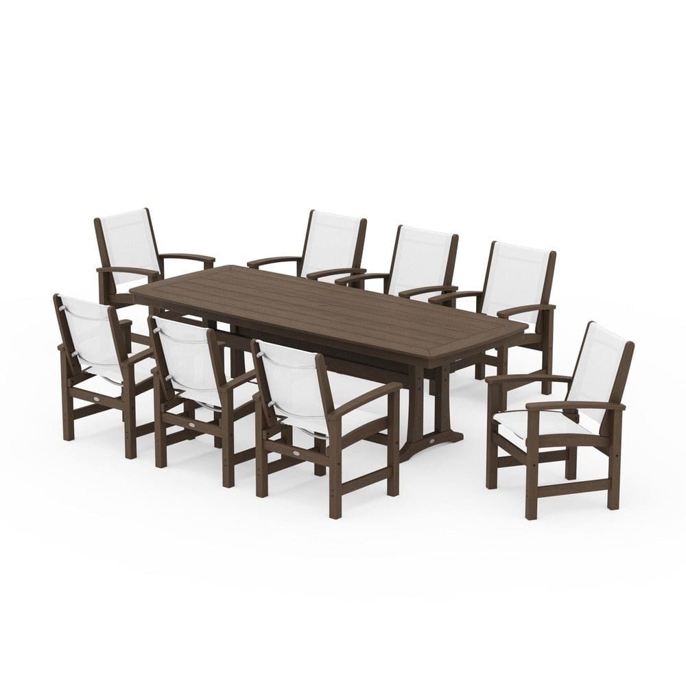 POLYWOOD® Outdoor Furniture POLYWOOD® - Coastal 9-Piece Dining Set with Trestle Legs - PWS1502