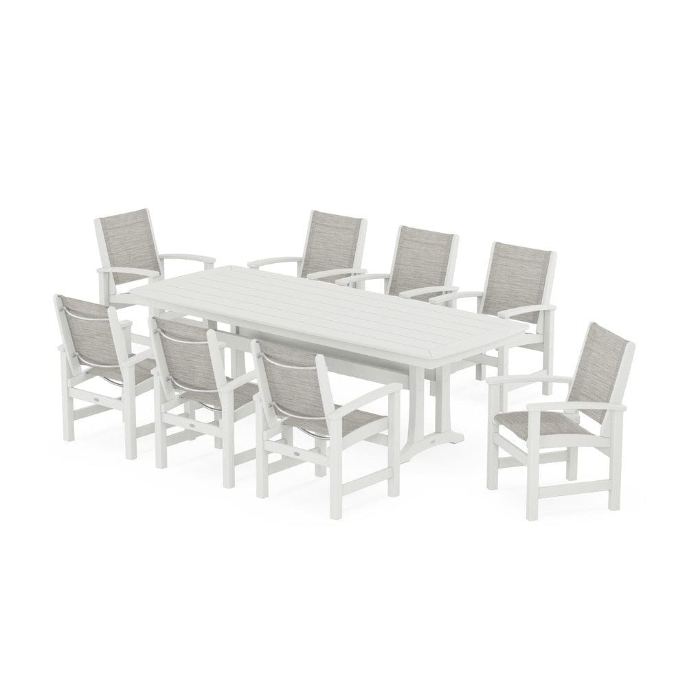 POLYWOOD® - Coastal 9-Piece Dining Set with Trestle Legs - PWS1502