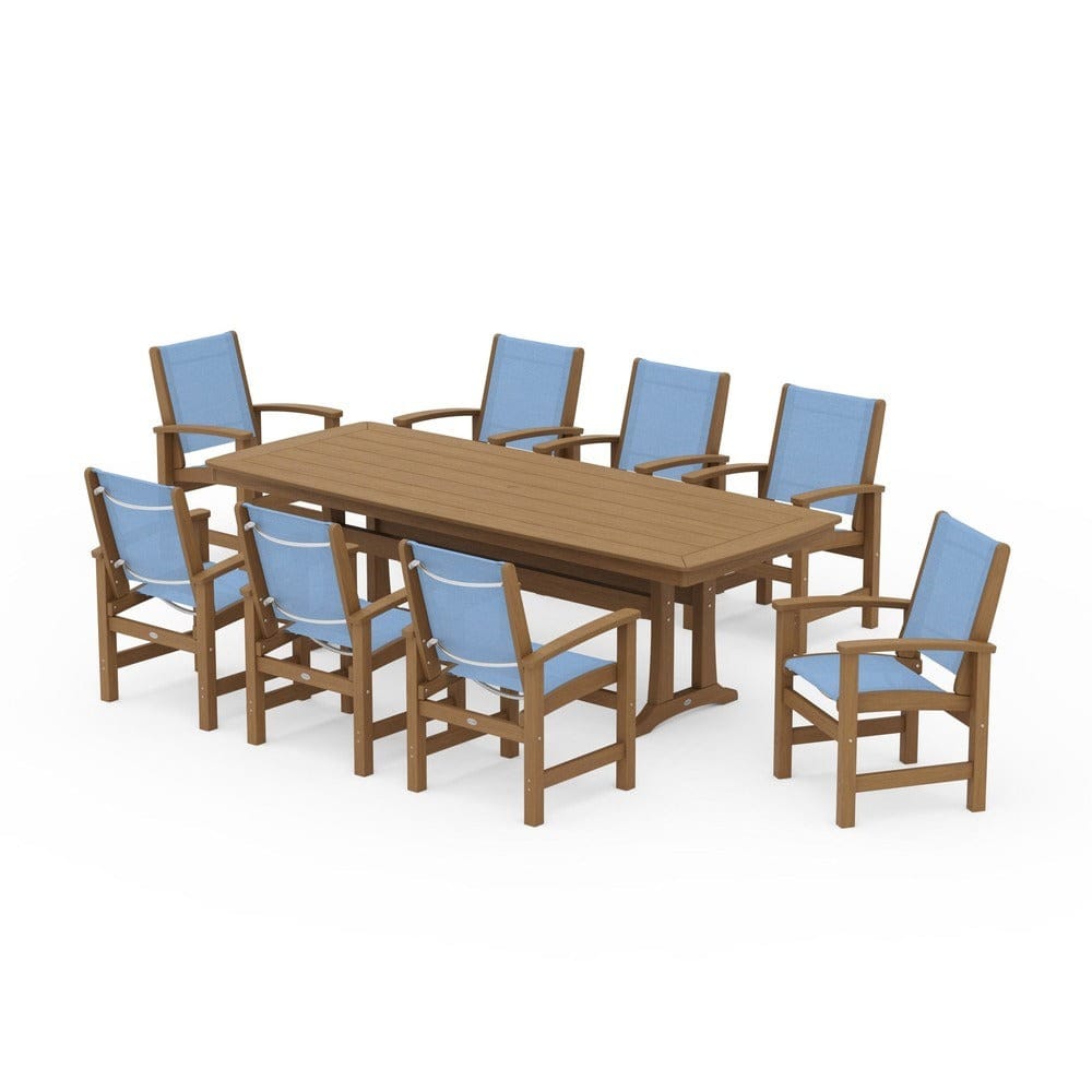 POLYWOOD® Outdoor Furniture POLYWOOD® - Coastal 9-Piece Dining Set with Trestle Legs - PWS1502