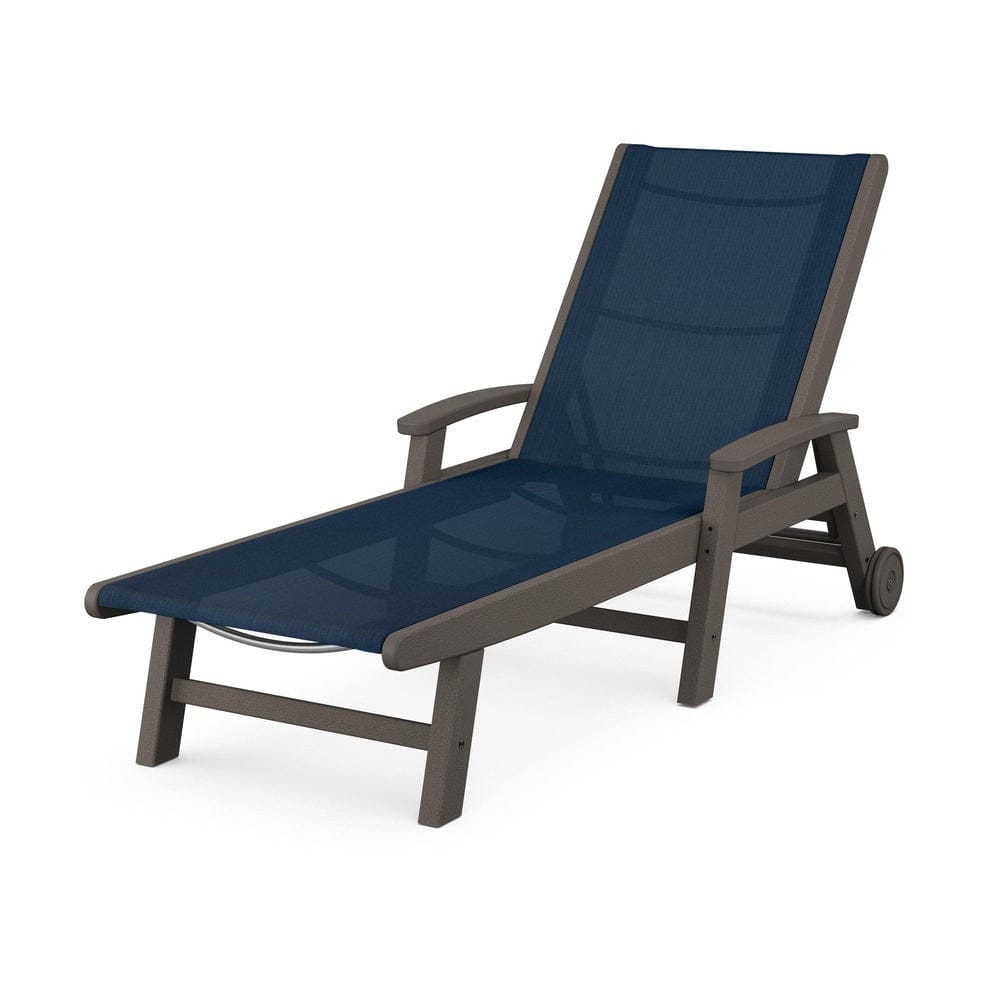 POLYWOOD® Coastal Chaise with Wheels - SW2290 Outdoor Furniture POLYWOOD®