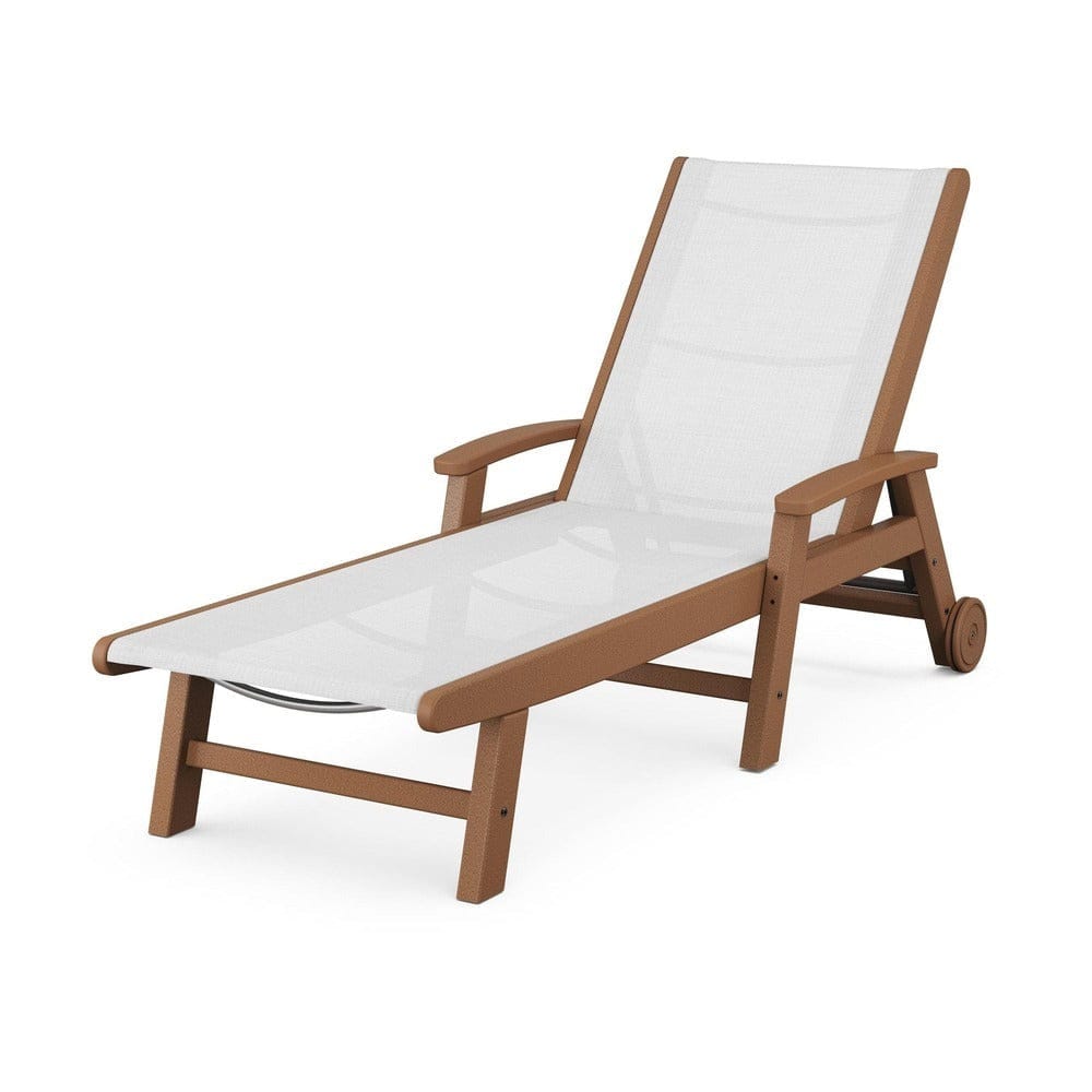 POLYWOOD® Coastal Chaise with Wheels - SW2290 Outdoor Furniture POLYWOOD®