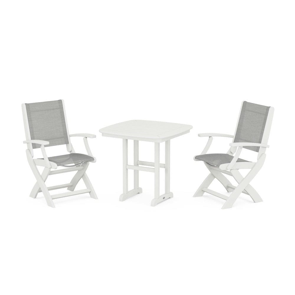 POLYWOOD® Outdoor Furniture POLYWOOD® - Coastal Folding Chair 3-Piece Dining Set - PWS1206