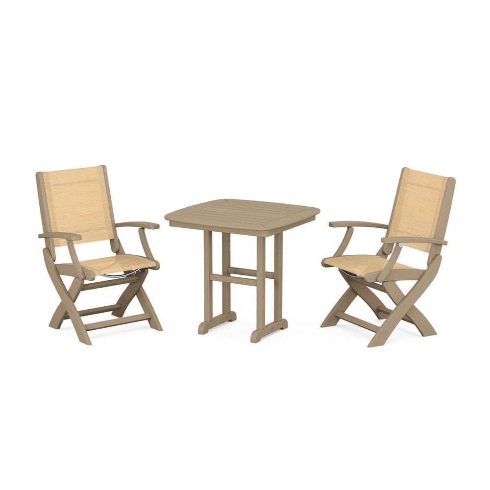POLYWOOD® Outdoor Furniture POLYWOOD® - Coastal Folding Chair 3-Piece Dining Set - PWS1206